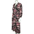 Vintage 1940s Dress Pink Bow Pattern Printed Silk Crepe Size L - Poppy's Vintage Clothing