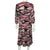 Vintage 1940s Dress Pink Bow Pattern Printed Silk Crepe Size L - Poppy's Vintage Clothing