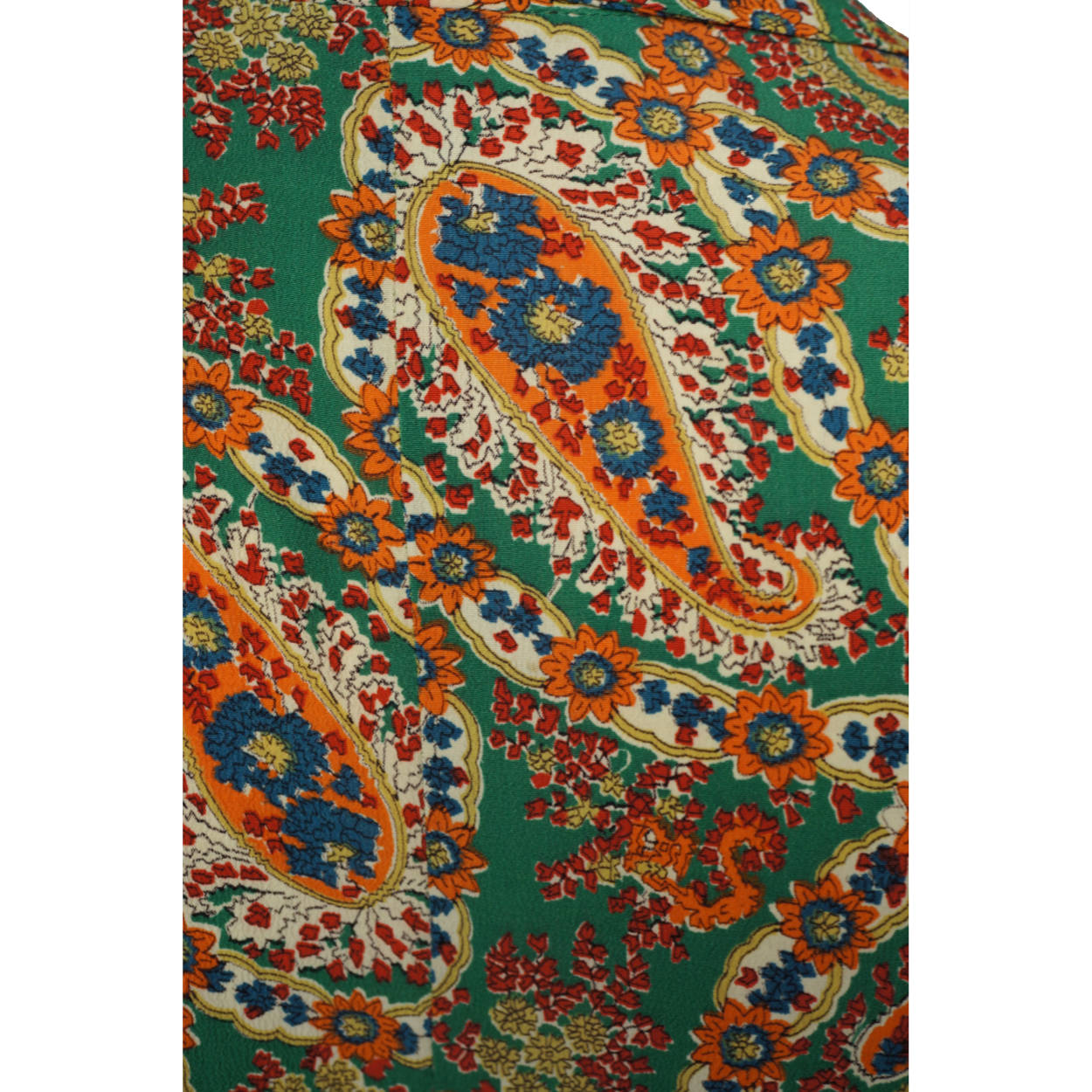 Vintage 1940s Day Dress Paisley Print Silk Crepe Size M - Poppy's Vintage Clothing