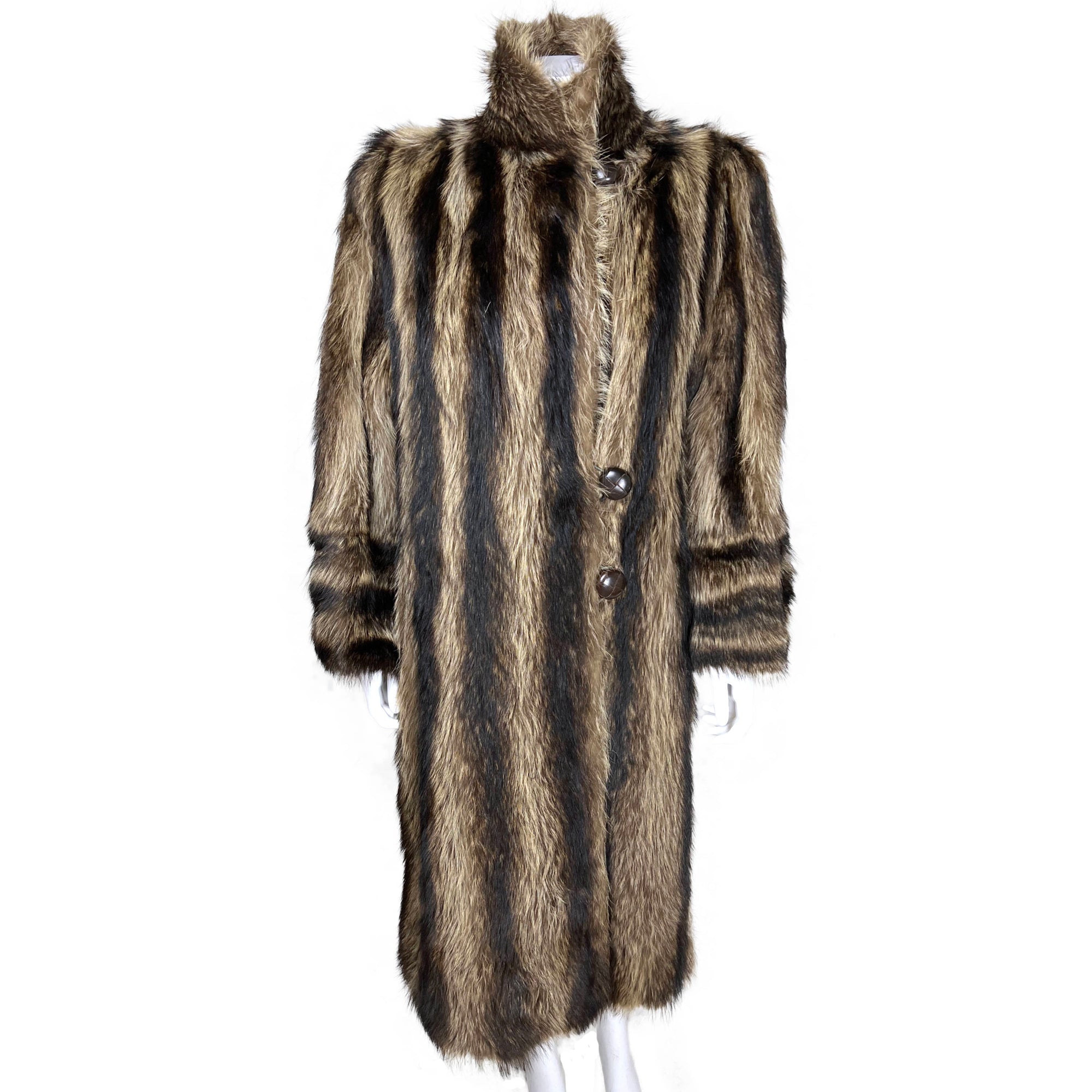 Vintage 1940s Raccoon Fur Coat Simpsons Montreal Ladies Sz M