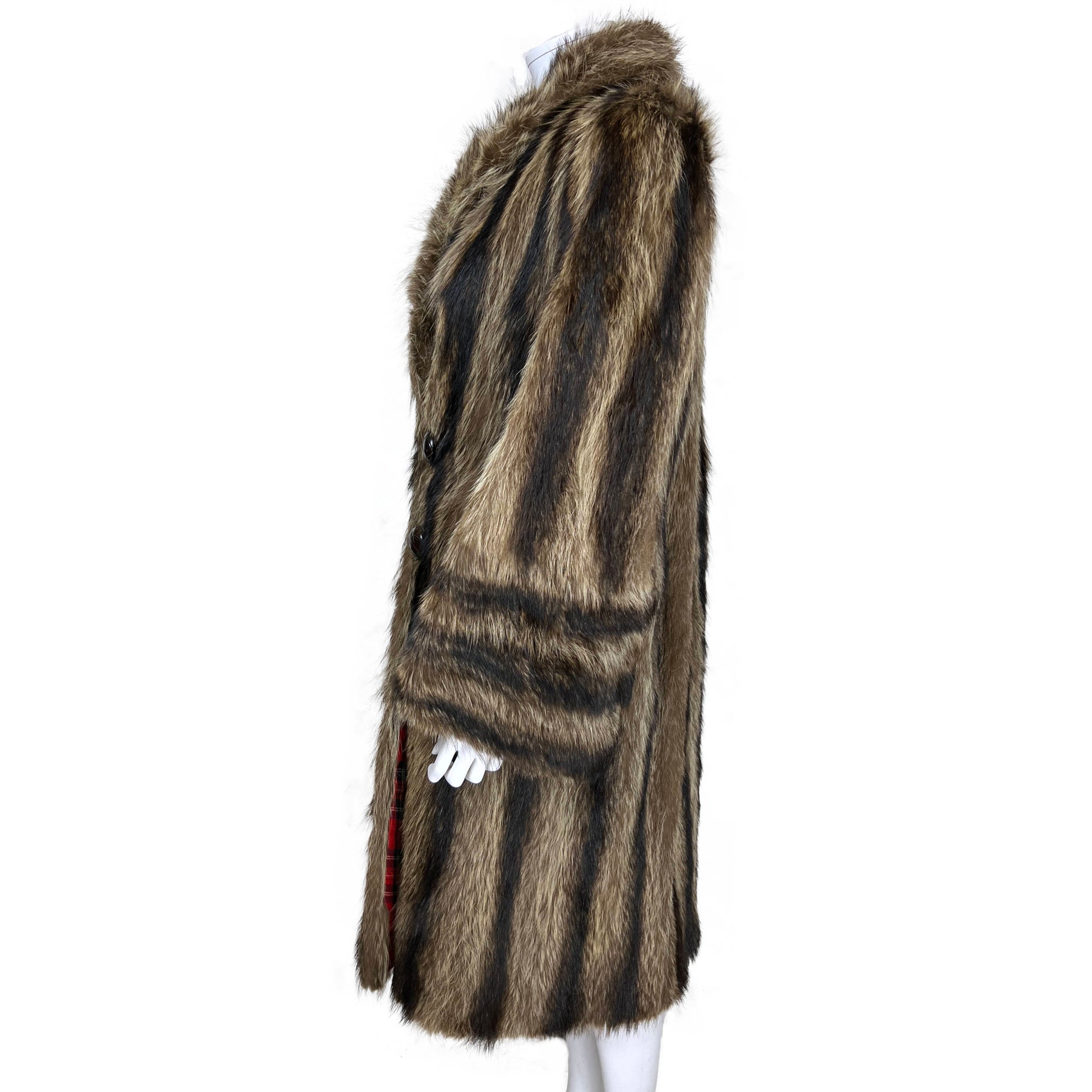 Vintage 1940s Raccoon Fur Coat Simpsons Montreal Ladies Sz M