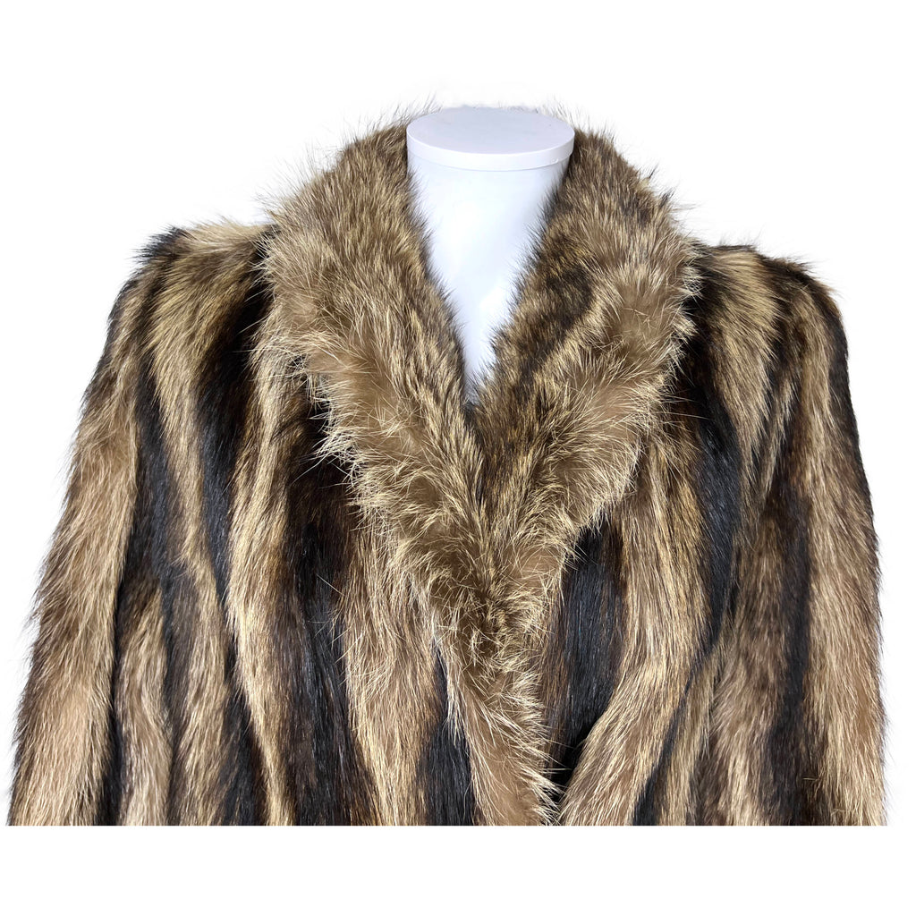 Vintage 1940s Raccoon Fur Coat Simpsons Montreal Ladies Sz M