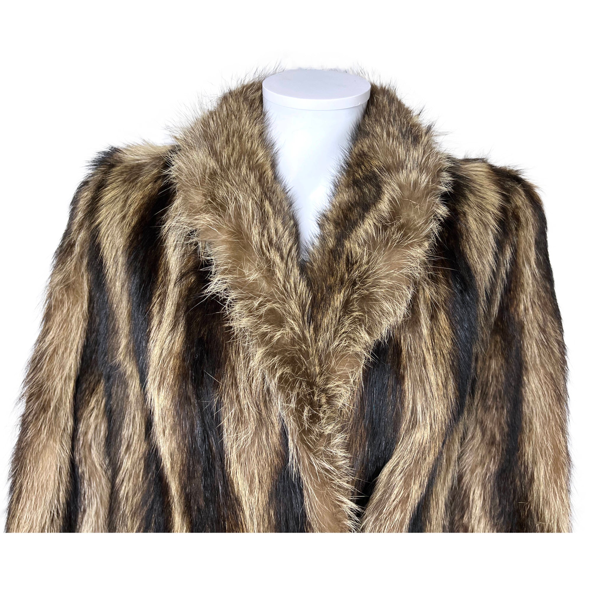 Vintage 1940s Raccoon Fur Coat Simpsons Montreal Ladies Sz M