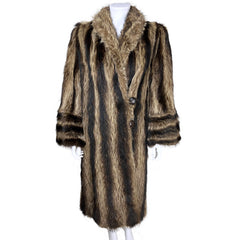 Vintage 1940s Raccoon Fur Coat Simpsons Montreal Ladies Sz M