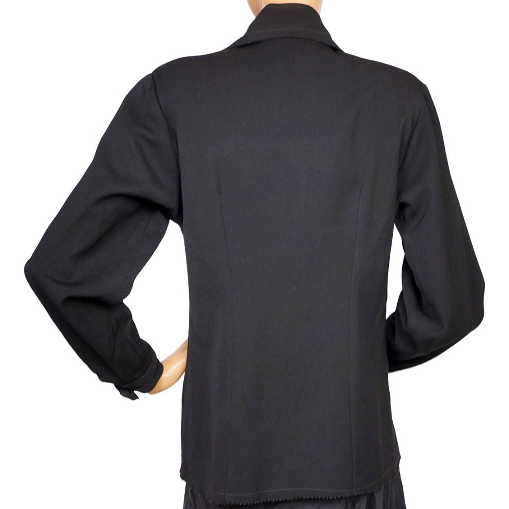 Vintage 1940s Ski Jacket Black Gabardine Peacock Brand Ladies Size M - Poppy's Vintage Clothing