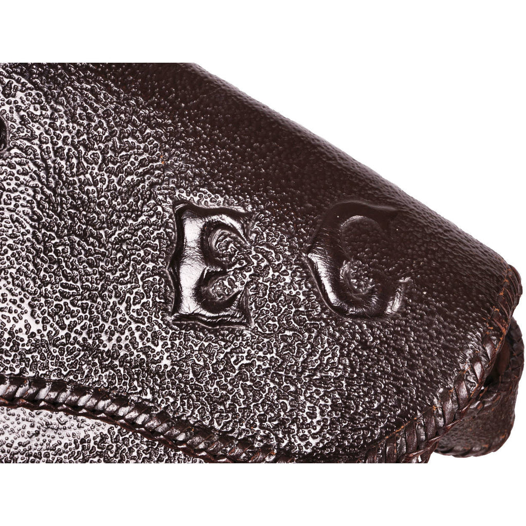 Vintage Hand Tooled Leather Handbag Purse 1940s Rose Motif Monogrammed EC - Poppy's Vintage Clothing