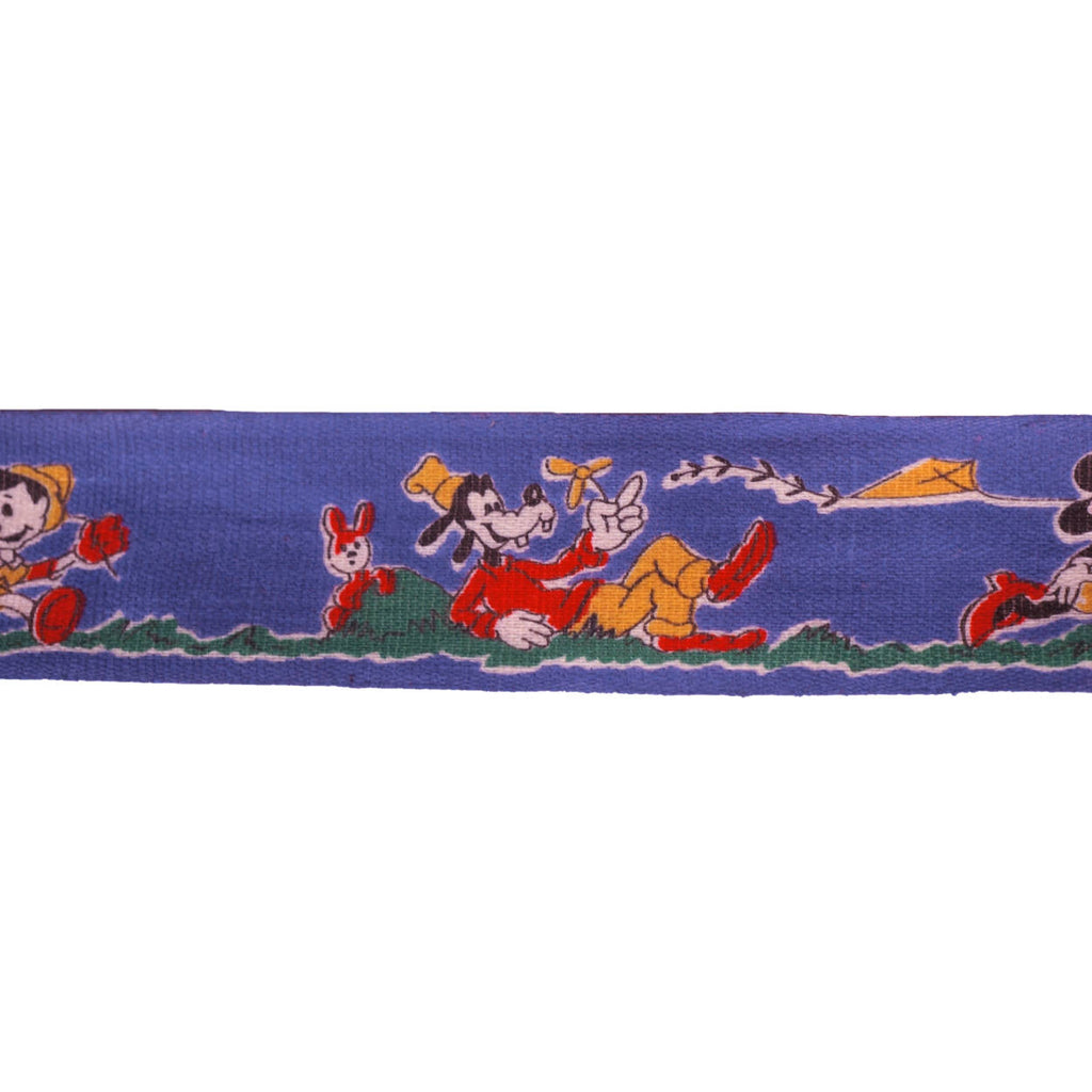 Vintage 1940s Walt Disney Cotton Ribbon Trim Mickey Mouse Goofy Pinocchio Per Yd - Poppy's Vintage Clothing