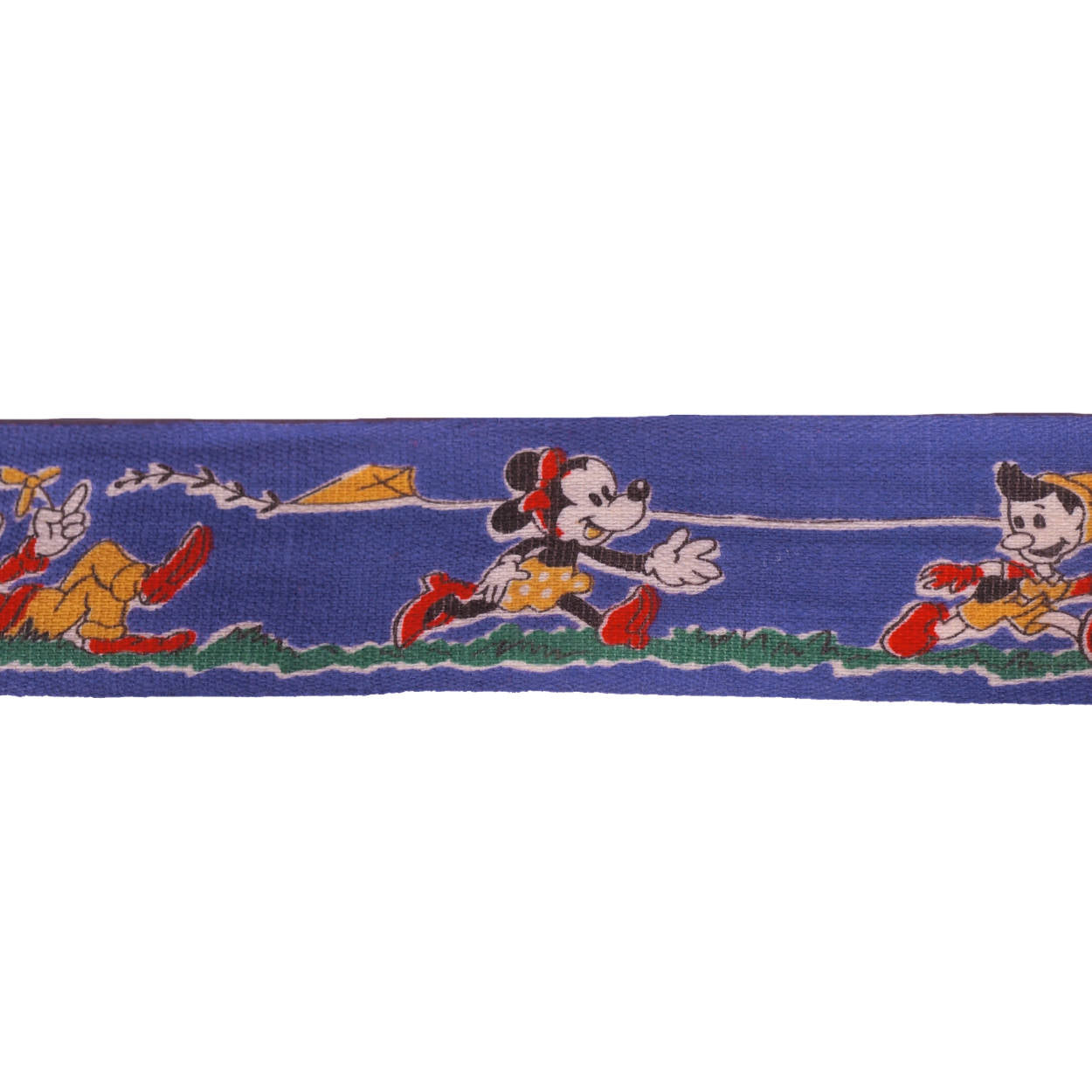 Vintage 1940s Walt Disney Cotton Ribbon Trim Mickey Mouse Goofy Pinocchio Per Yd - Poppy's Vintage Clothing