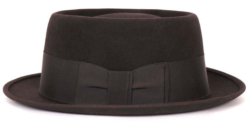 Vintage 1940s Pork Pie Hat - Flat Fedora Style - 7 3/8 – Poppy's