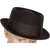 Vintage 1940s Pork Pie Hat - Flat Fedora Style - 7 3/8 - Poppy's Vintage Clothing
