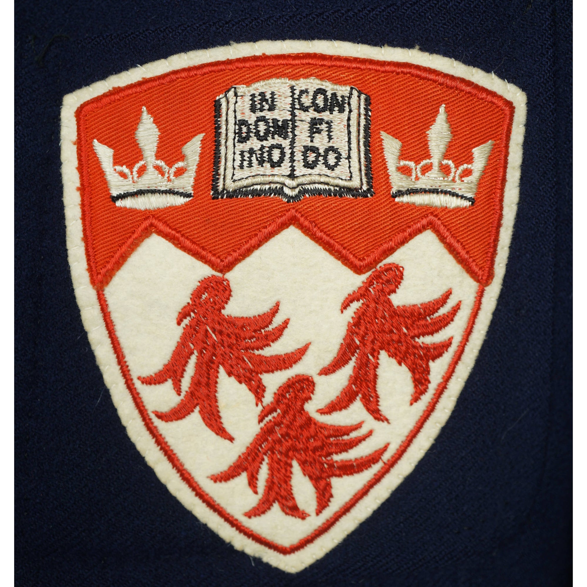 Vintage 1940s Blue Blazer with McGill University Crest 1949 - Poppy's Vintage Clothing