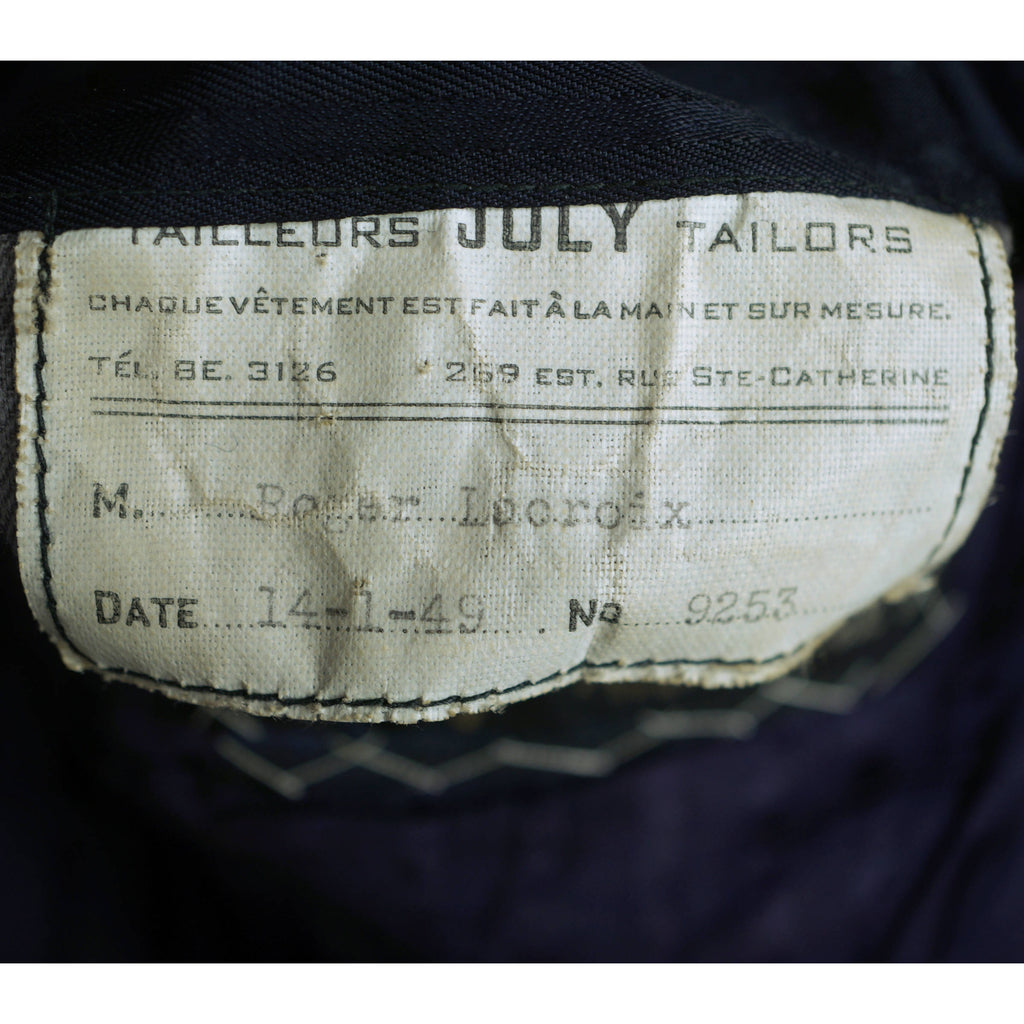 Vintage 1940s Blue Blazer with McGill University Crest 1949 - Poppy's Vintage Clothing