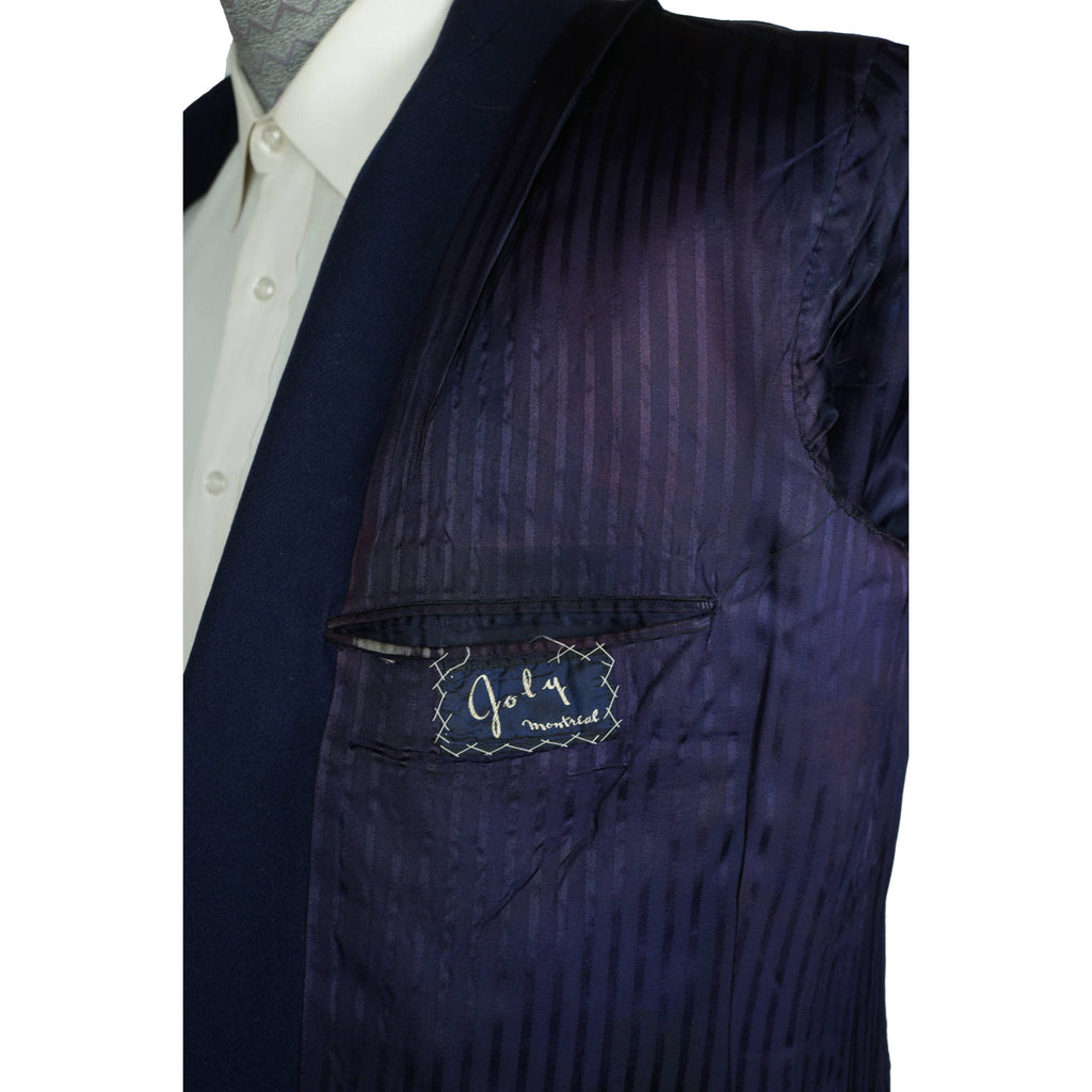 Vintage 1940s Blue Blazer with McGill University Crest 1949 - Poppy's Vintage Clothing