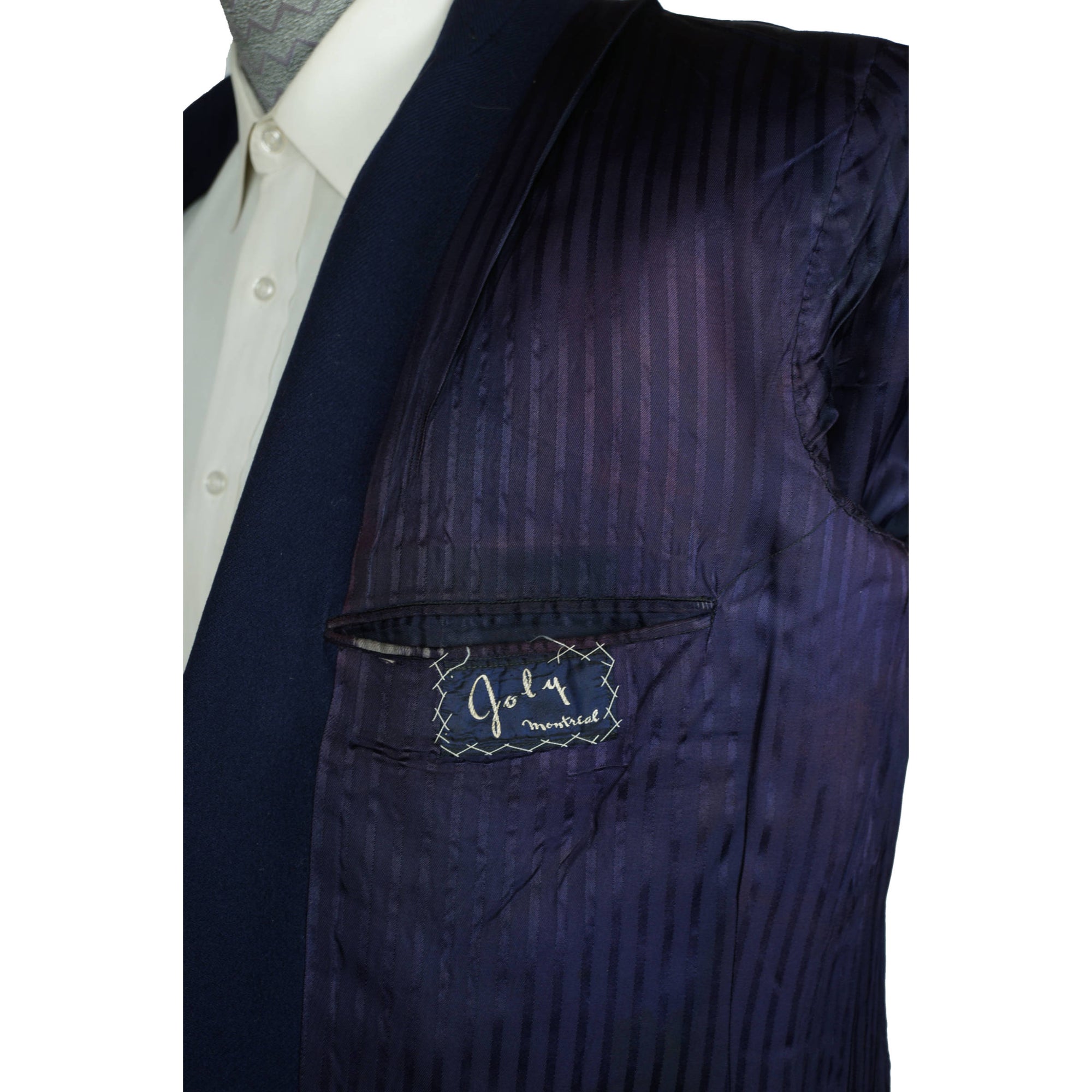 Vintage 1940s Blue Blazer with McGill University Crest 1949 - Poppy's Vintage Clothing