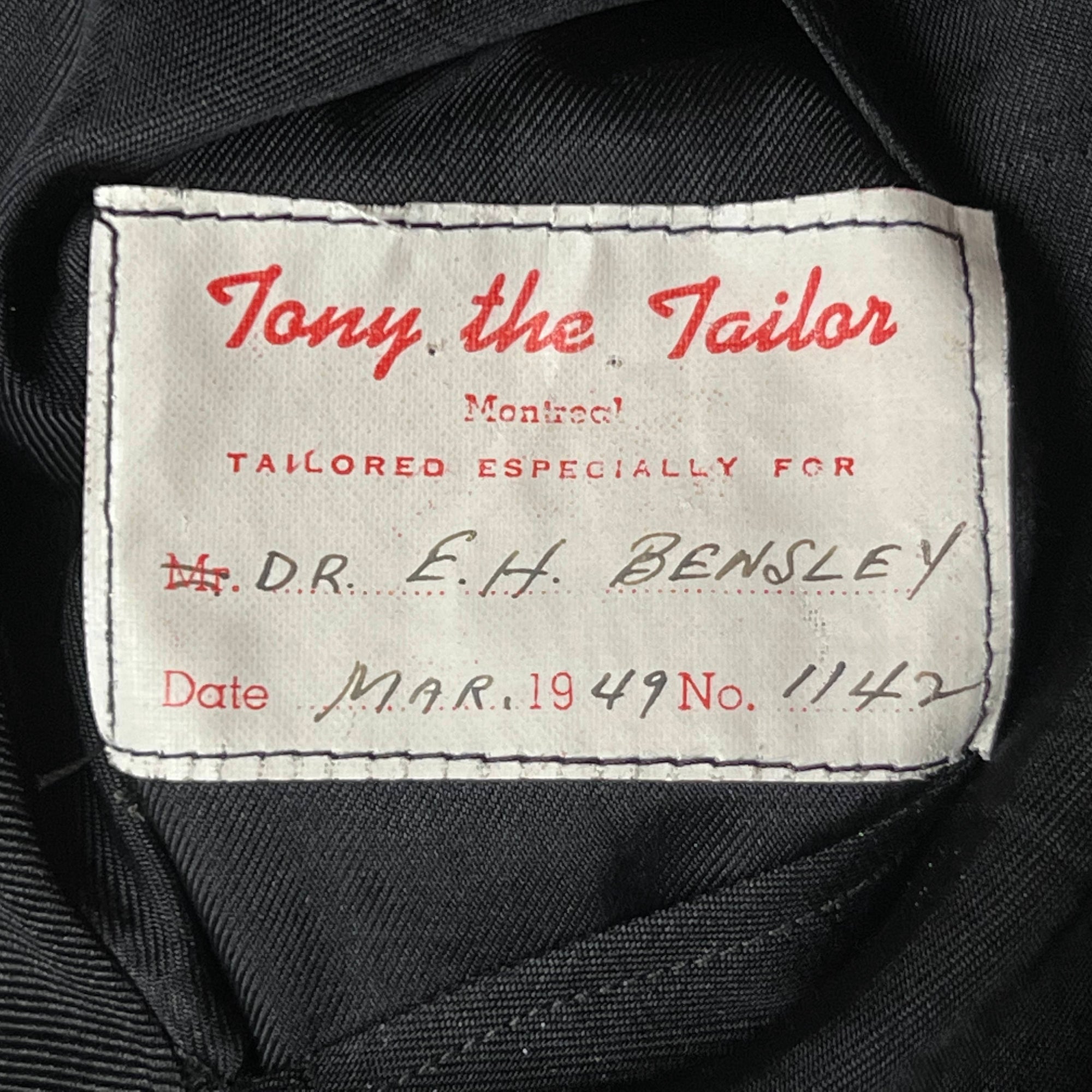 1940s Vintage Cutaway Tails Dated 1949 Tuxedo Tailcoat Sz M