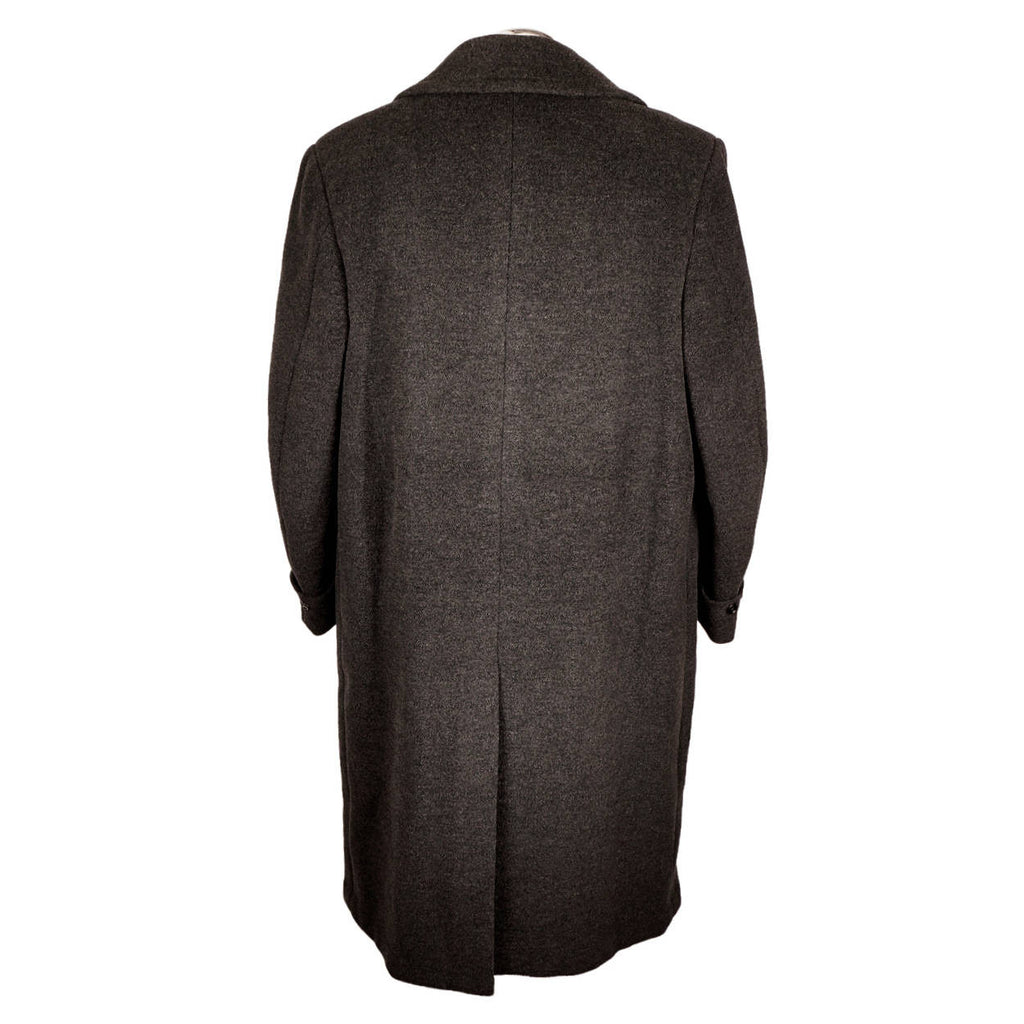 Vintage 1950s Mens Wool Overcoat - Dated 1950 - Size L XL - Poppy's Vintage Clothing