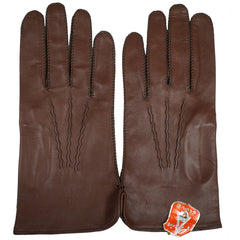 Vintage Unused 1950s 60s Mens Brown English Leather Gloves Paris Glove Size 9 - Poppy's Vintage Clothing