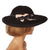 Vintage 1940s Wide Brim Black Felt Hat Ladies Size M - Poppy's Vintage Clothing