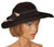 Vintage 1940s Wide Brim Black Felt Hat Ladies Size M - Poppy's Vintage Clothing