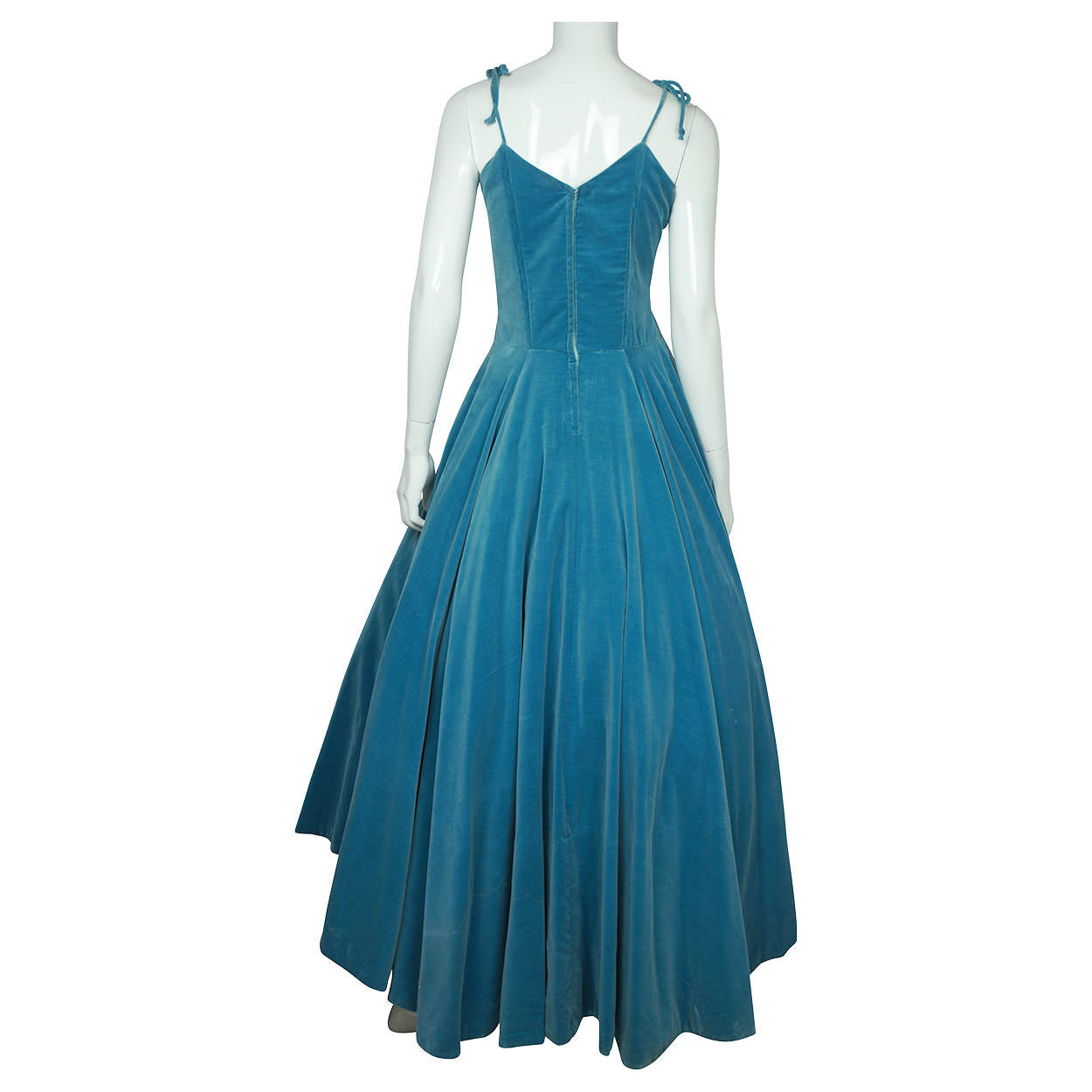 Vintage 1950s Velvet Ball Gown Formal Dress with Tulle Bottom Size M - Poppy's Vintage Clothing
