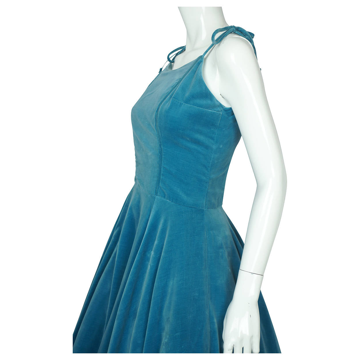 Vintage 1950s Velvet Ball Gown Formal Dress with Tulle Bottom Size M - Poppy's Vintage Clothing