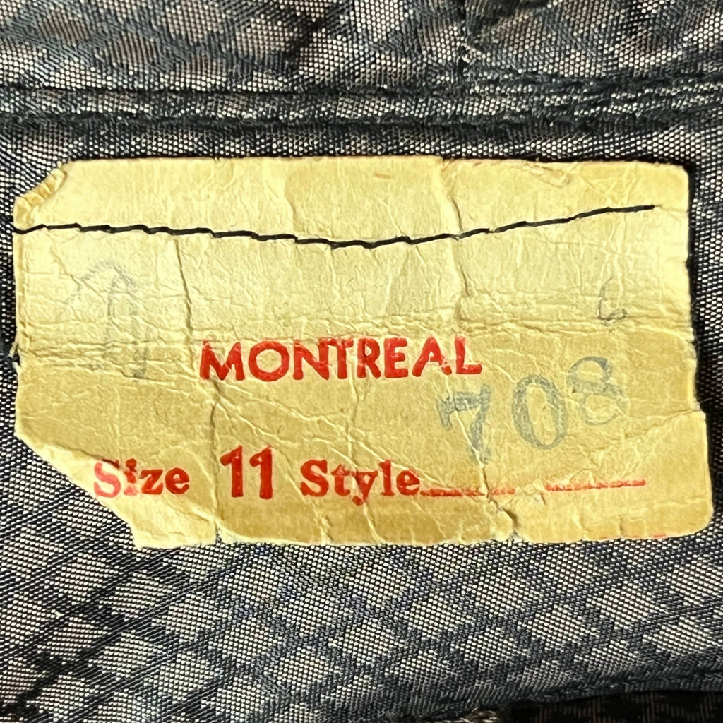 Vintage 1950s Taffeta Dress with Black Velvet Trim Size M