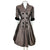 Vintage 1950s Taffeta Dress with Black Velvet Trim Size M