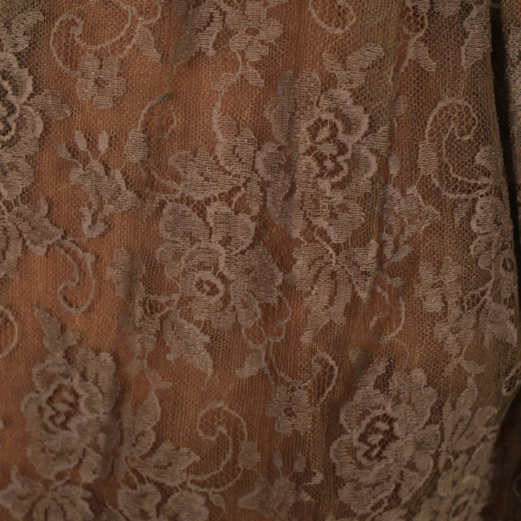 Vintage 50s Prom Dress Brown Chantilly Lace Size S - Poppy's Vintage Clothing