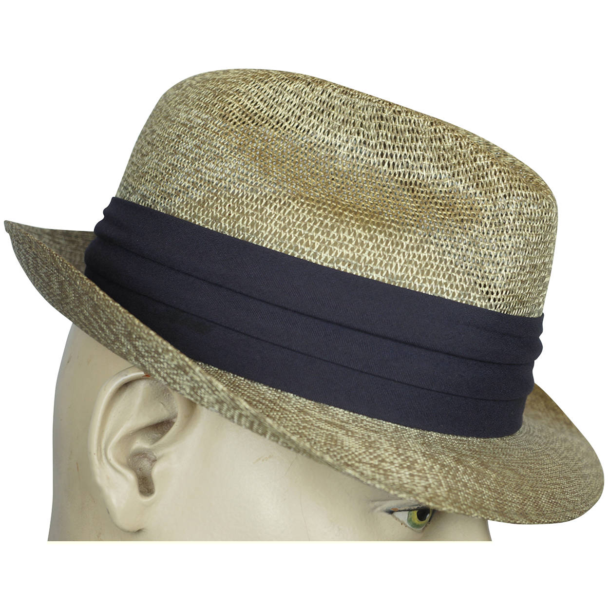 Vintage 1950s Mens Fedora Straw Hat Buckley Montreal Size M 7 1/8 - Poppy's Vintage Clothing