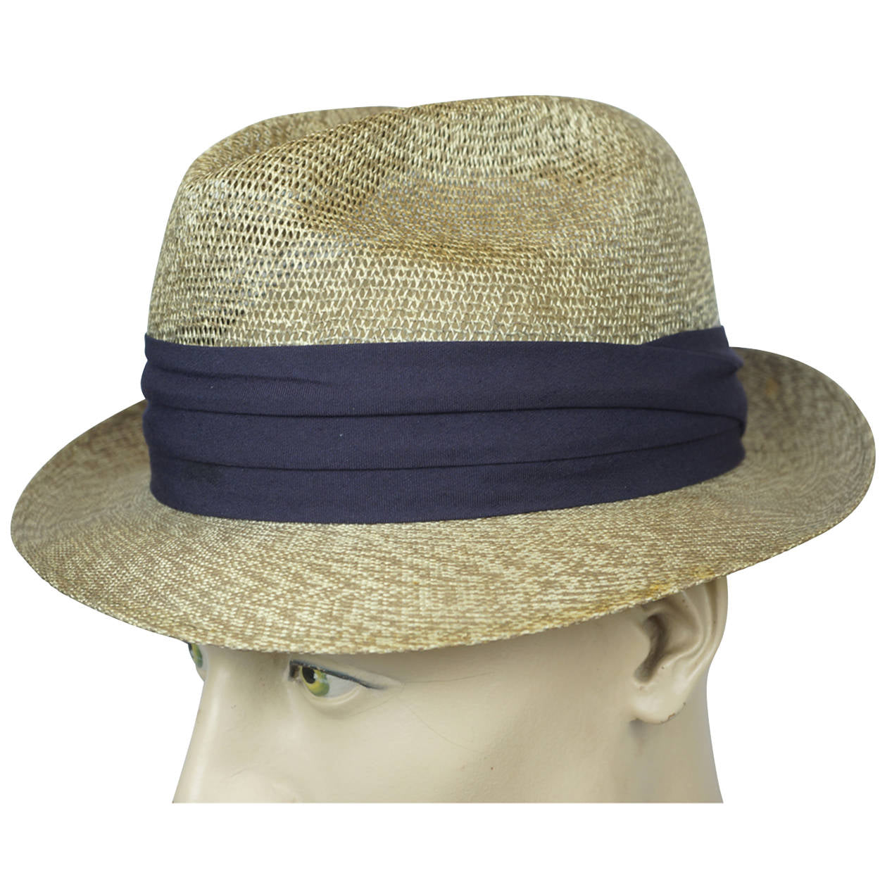 Vintage 1950s Mens Fedora Straw Hat Buckley Montreal Size M 7 1/8 - Poppy's Vintage Clothing