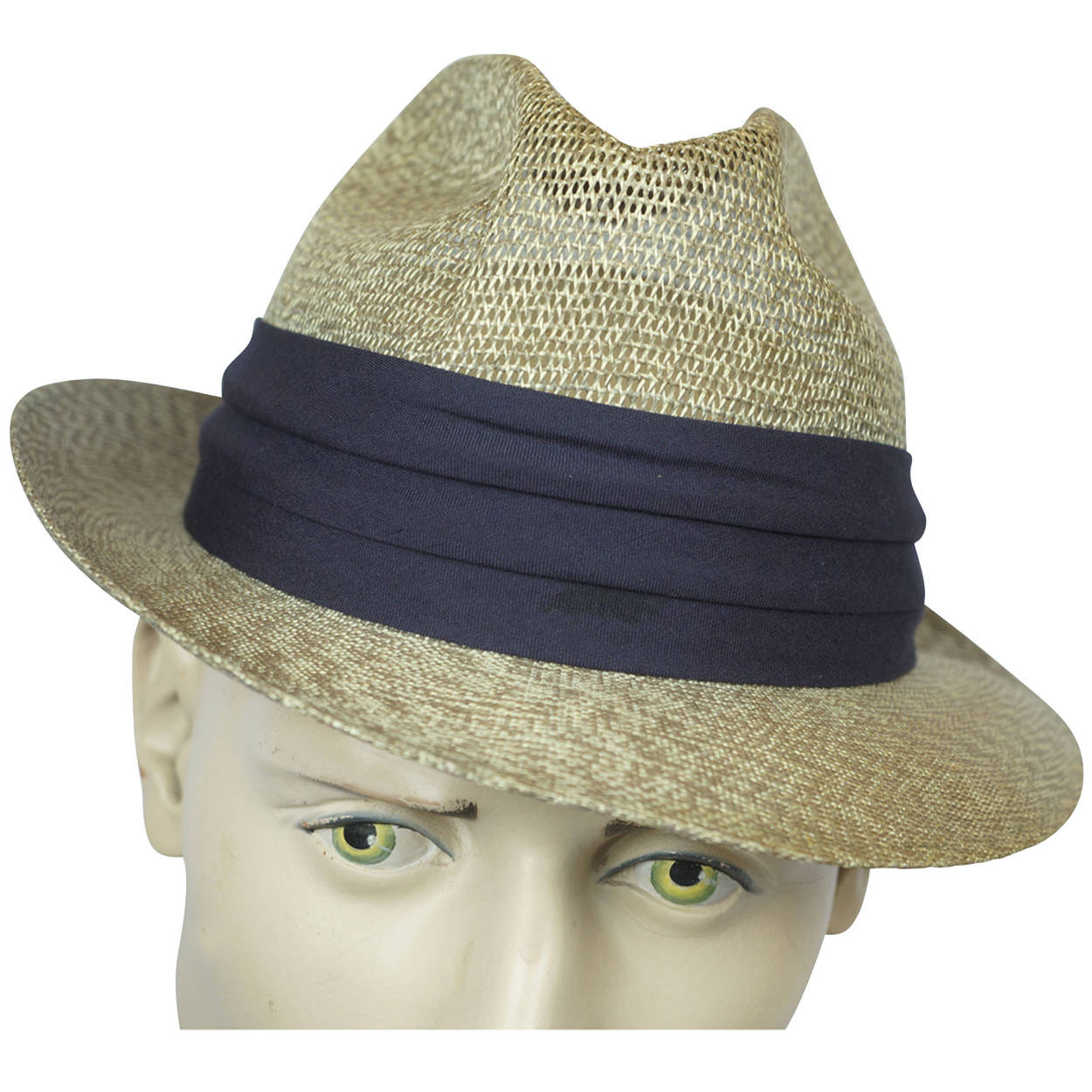 Vintage 1950s Mens Fedora Straw Hat Buckley Montreal Size M 7 1/8 - Poppy's Vintage Clothing