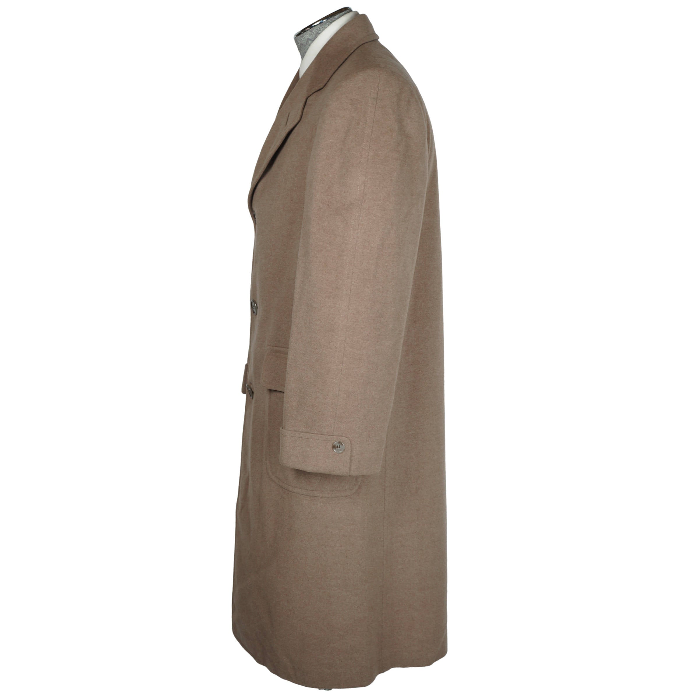 Vintage 50s Crombie Wool Coat Mens Overcoat Tan Brown Size M