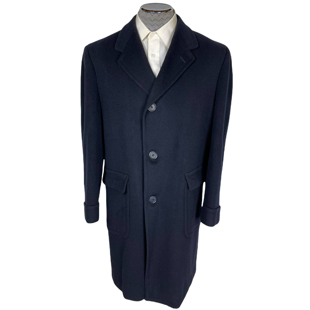 Vintage 1950s Overcoat Mens Coat Superfine Lambswool Size L