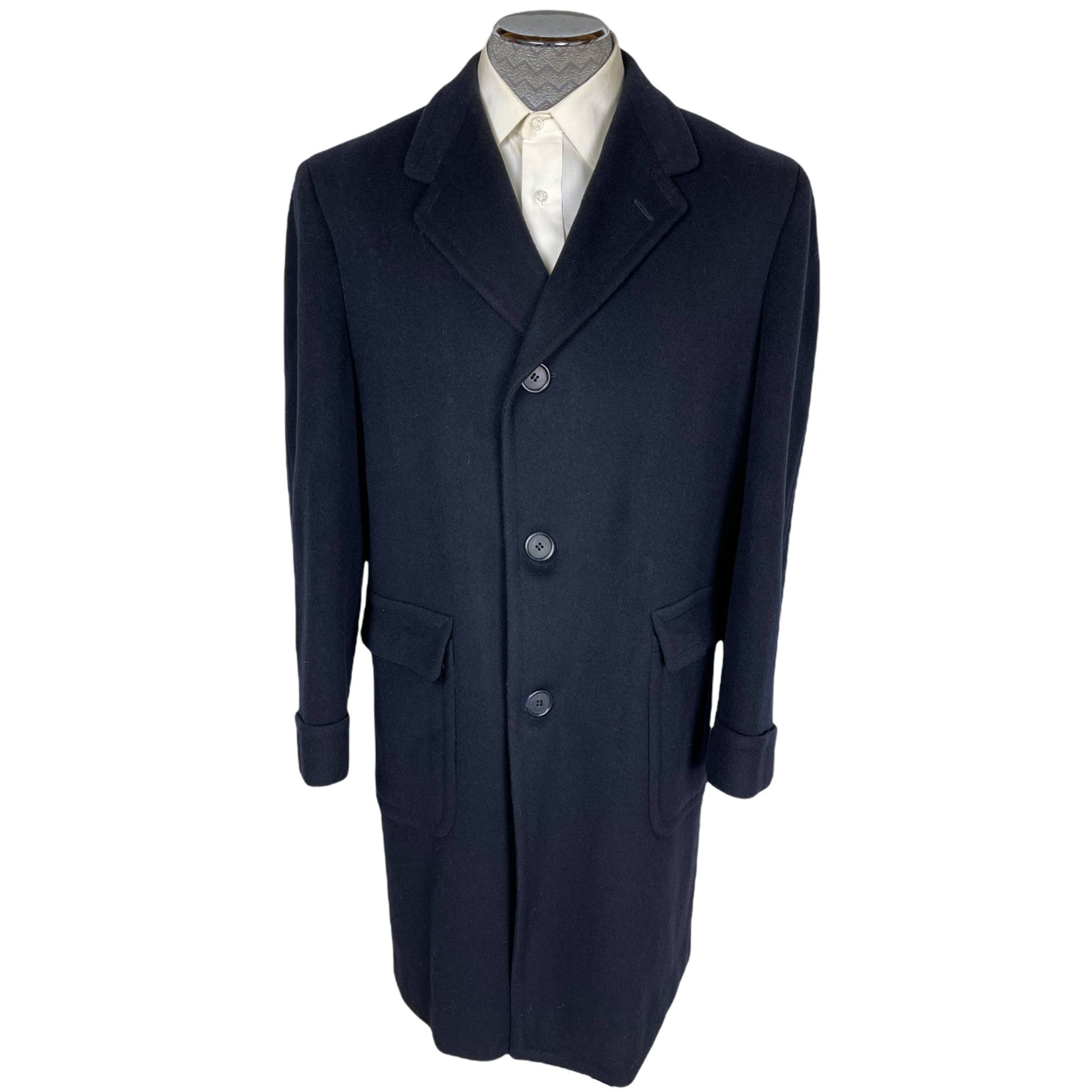 Vintage 1950s Overcoat Mens Coat Superfine Lambswool Size L