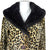 Vintage 1950s Leopard Print Coat Faux Fur Acrylic Pile Sz M