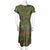 Vintage 1950s Silk Dress Abstract Floral Print Size M L