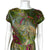 Vintage 1950s Silk Dress Abstract Floral Print Size M L