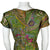 Vintage 1950s Silk Dress Abstract Floral Print Size M L