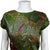 Vintage 1950s Silk Dress Abstract Floral Print Size M L