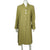 Vintage 1950s Coat Green Herringbone Tweed Wool Ladies Size M L - Poppy's Vintage Clothing