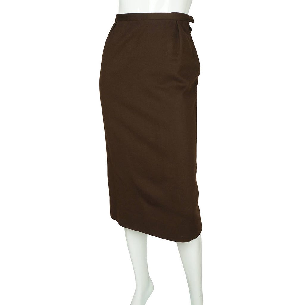 Vintage 1950s Skirt Suit Brown Wool Meme Dysthe Montreal Designer Morgans Sz S M - Poppy's Vintage Clothing