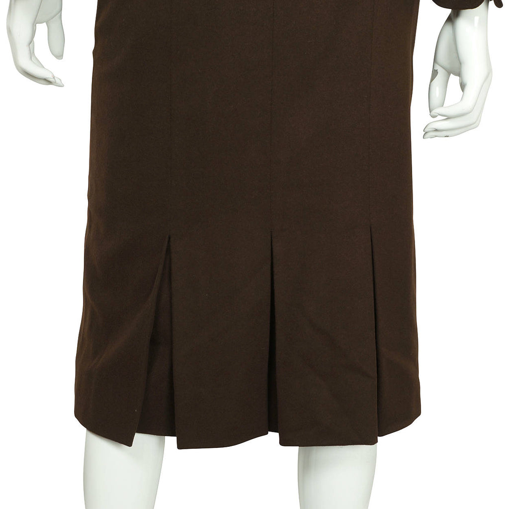 Vintage 1950s Skirt Suit Brown Wool Meme Dysthe Montreal Designer Morgans Sz S M - Poppy's Vintage Clothing