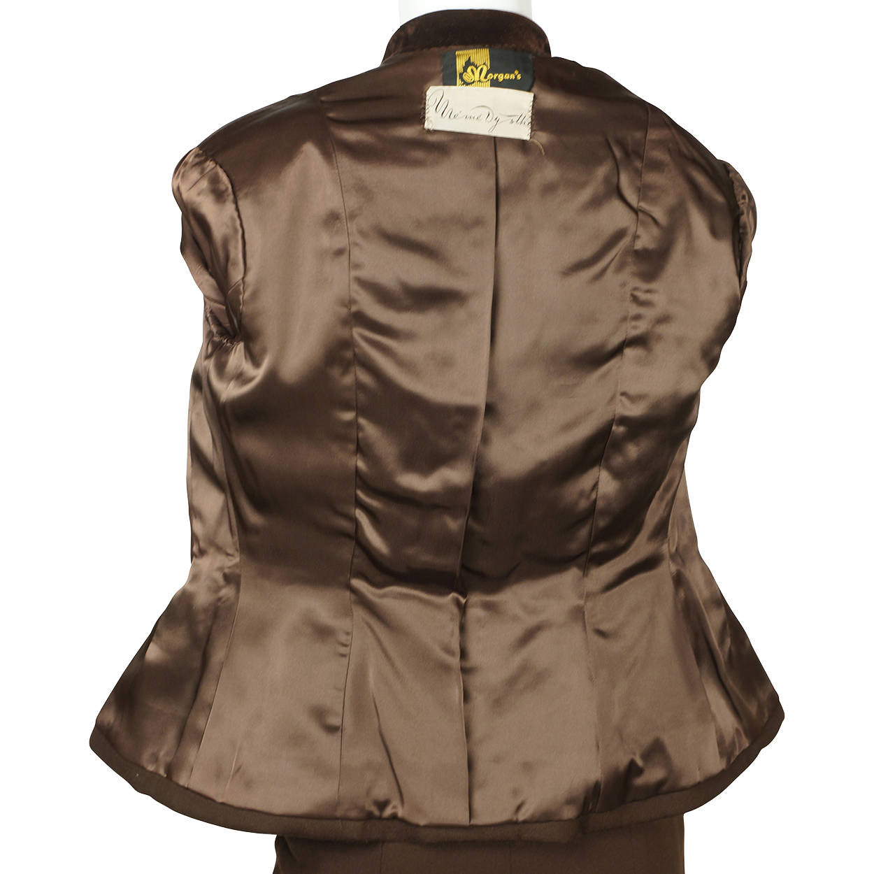 Vintage 1950s Skirt Suit Brown Wool Meme Dysthe Montreal Designer Morgans Sz S M - Poppy's Vintage Clothing