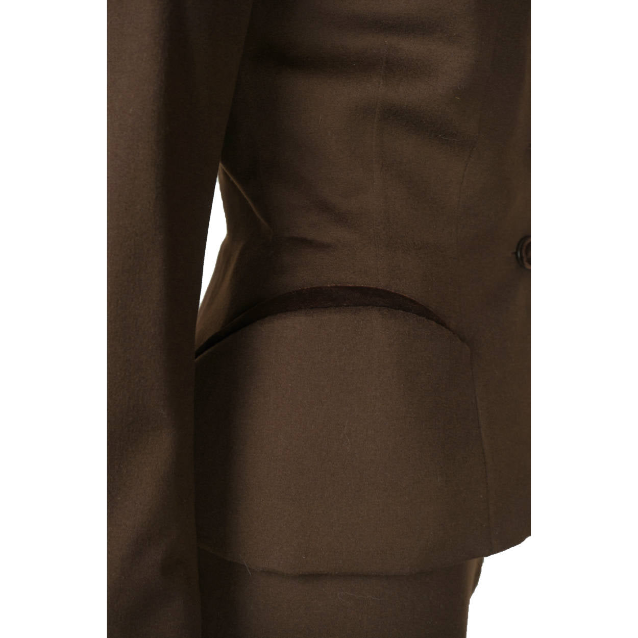 Vintage 1950s Skirt Suit Brown Wool Meme Dysthe Montreal Designer Morgans Sz S M - Poppy's Vintage Clothing