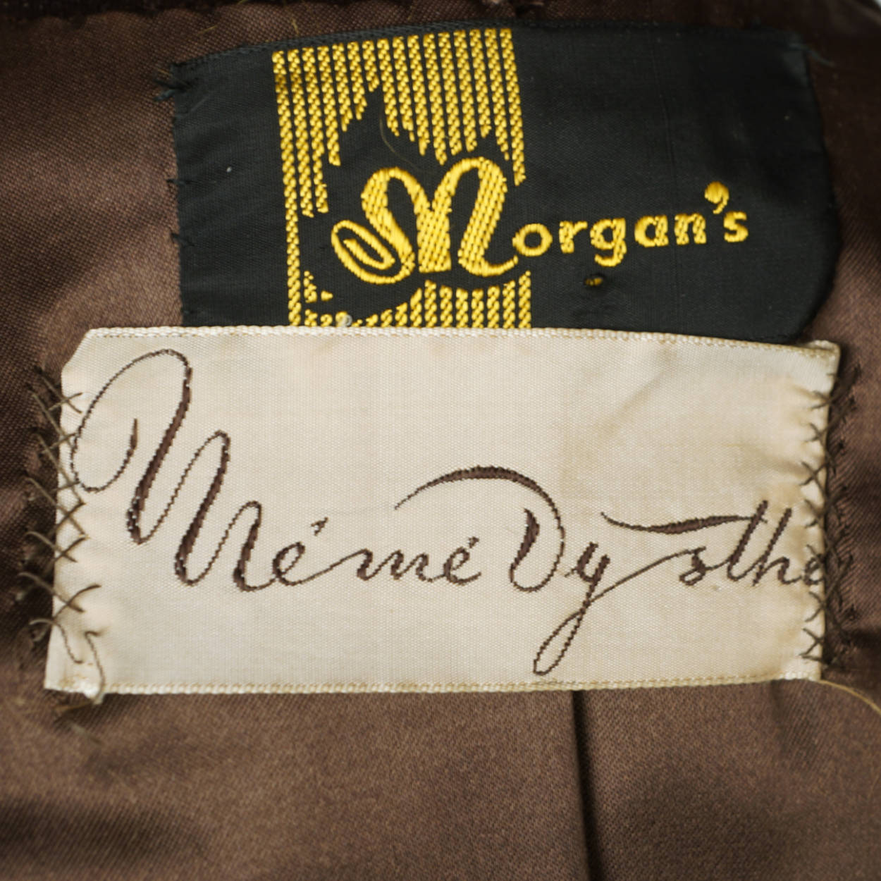 Vintage 1950s Skirt Suit Brown Wool Meme Dysthe Montreal Designer Morgans Sz S M - Poppy's Vintage Clothing