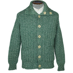 Vintage 1970s Mens Sweater Handcrafted by Canadian Eskimos Inuit Green Wool Sz M - Poppy's Vintage Clothing
