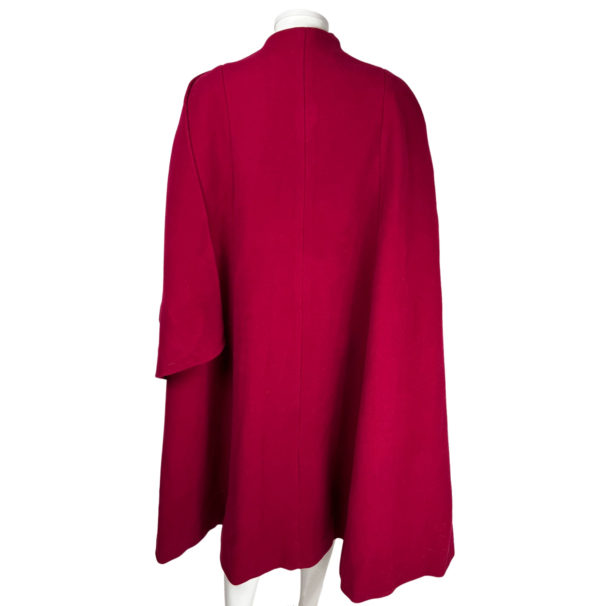 Vintage 1950s Red Wool Cape Made in England Size M