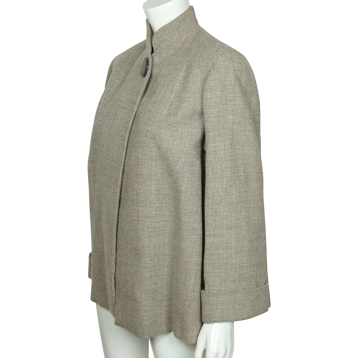Vintage 1950s Swing Jacket Short Coat Grey Tweed Wool Ladies Size L - Poppy's Vintage Clothing