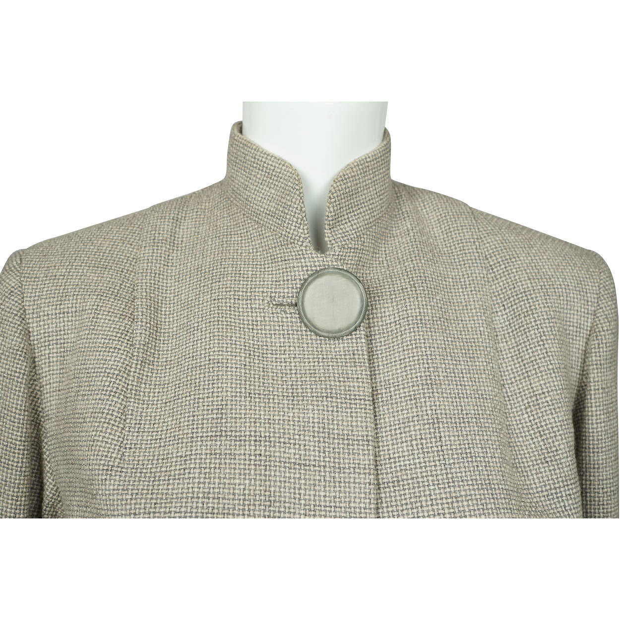 Vintage 1950s Swing Jacket Short Coat Grey Tweed Wool Ladies Size L - Poppy's Vintage Clothing