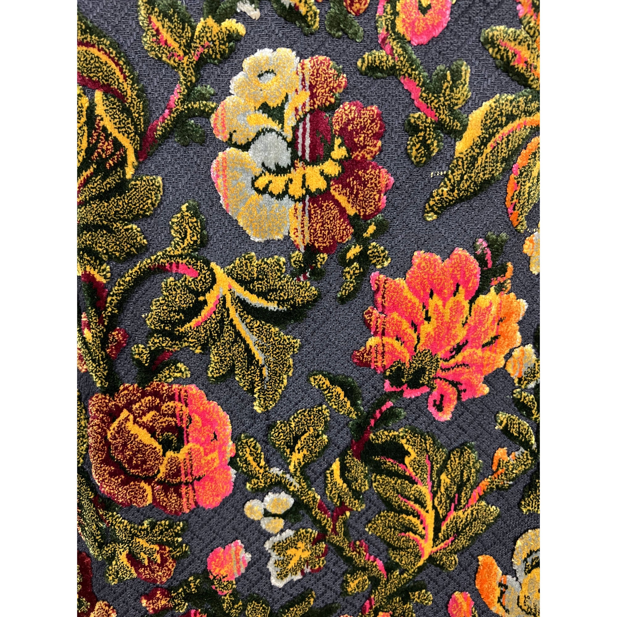 Vintage 1950s Brocade Coat Velvet Tapestry Floral Ladies L